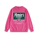 Amiri washed sweatshirt flower diamond nameplate printing washed and distressed