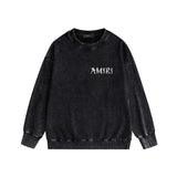 Amiri washed sweatshirt vine text printing washed and distressed