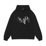 Amiri hoodie gray gradient letterprinting