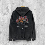 Amiri washed hoodie letter tiger washed distressed printing