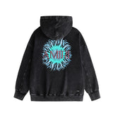 Amiri washed hoodie colorful sun washed distressed printing