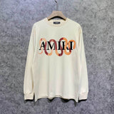 Amiri long sleeve shirts gold snake print
