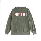 Amiri washed sweatshirt cashew flower large simple label printing washed and distressed