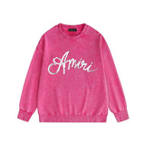 Amiri washed sweatshirt snake letterprinting washed and distressed
