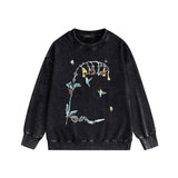 Amiri washed sweatshirt hummingbird printing washed and distressed