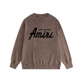 Amiri washed sweatshirt pure letter printing washed and distressed