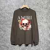 Amiri long sleeve shirts flower skull printing