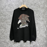 Amiri long sleeve shirts brown eagle printing