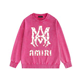 Amiri washed sweatshirt cashew flower large simple label printing washed and distressed