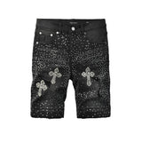 purple brand denim shorts