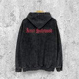 Amiri washed hoodie sanskrit printing distressed printing