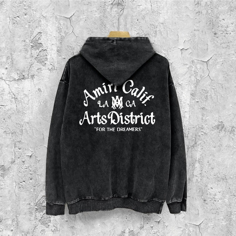 Amiri washed hoodie LA limited art word old print