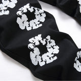 Mens Fashion Jeans White cotton flower 1322#