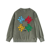 Amiri washed sweatshirt color block simple label set printing washed and distressed