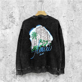 Amiri washed sweatshirt urban forest printing washed and distressed