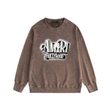 Amiri washed sweatshirt stereo hollywood printing washed and distressed