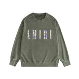 Amiri washed sweatshirt retro totem printing washed and distressed