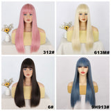 Women's Wigs Straight Bangs Long Straight Heat-Resistant Wig