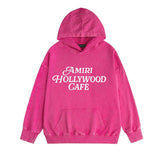 Amiri washed hoodie hollywood font distressed printing