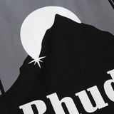 Rhude T Shirt Sunset Design Letter Print Short Sleeve T-Shirt