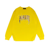 Amiri long sleeve shirts splash paint skeleton printing