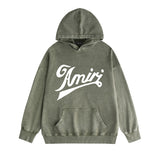 Amiri washed hoodie elegant letter washed distressed printing
