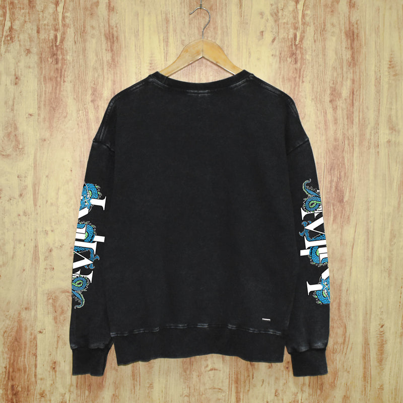 Amiri washed sweatshirt overlapping letter dragon printing washed and distressed