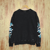 Amiri washed sweatshirt overlapping letter dragon printing washed and distressed
