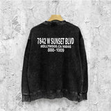 Amiri washed sweatshirt smoke gray wolf printing washed and distressed