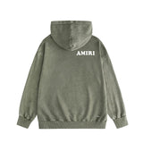 Amiri washed hoodie fat letter printing distressed printing