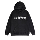 Amiri washed hoodie hollywood letter washed distressed printing