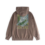 Amiri washed hoodie black panther washed distressed printing