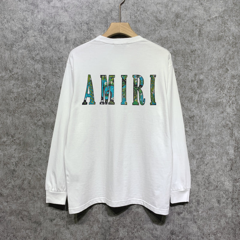 Amiri long sleeve shirts waist flower camouflage letterprinting
