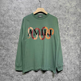 Amiri long sleeve shirts gold snake print
