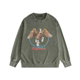 Amiri washed sweatshirt oil painting pegasus printing washed and distressed