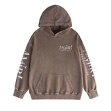Amiri washed hoodie double-sided rose distressed printing