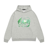 Amiri hoodie green leaf letter print