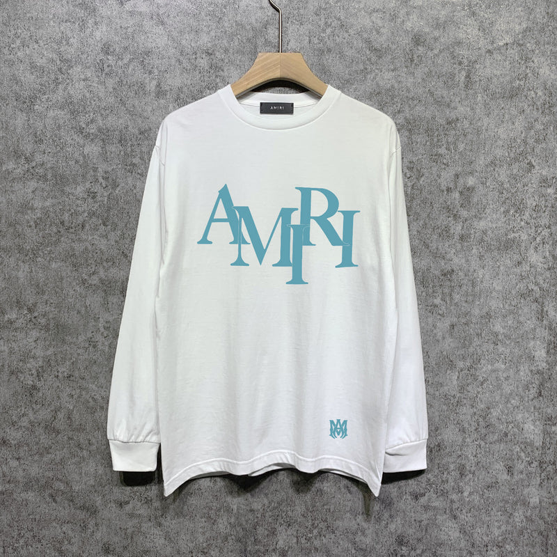 Amiri long sleeve shirts with overlapping letter foam printing