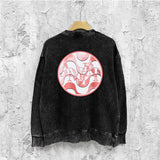 Amiri washed sweatshirt circle sketch printing washed and distressed