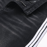 Mens Fashion Jeans White stripes 5725#