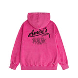 Amiri washed hoodie california limited bone crack washed distressed printing
