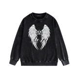 Amiri washed sweatshirt wing crown printing washed and distressed