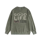 Amiri washed sweatshirt distressed text printing washed and distressed