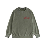 Amiri washed sweatshirt mottled pegasus printing washed and distressed