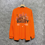 Amiri long sleeve shirts letter tiger printing