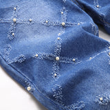 Mens Fashion Jeans Chain embroidery S8261#