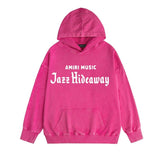 Amiri washed hoodie music letter distressed printing