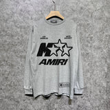 Amiri long sleeve shirts five-pointed star mottled letterprinting