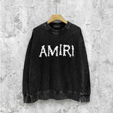 Amiri washed sweatshirt foggy star printing washed and distressed