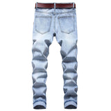 Mens Fashion Jeans Ripped D667#
